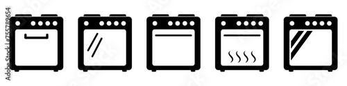 Stove oven icon, vector gas stove. Kitchen cooking appliance. Vector illustration.
