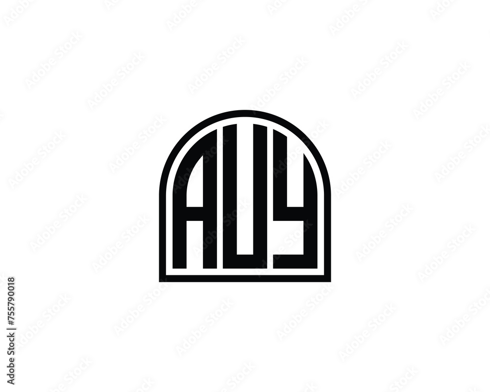 AUY logo design vector template