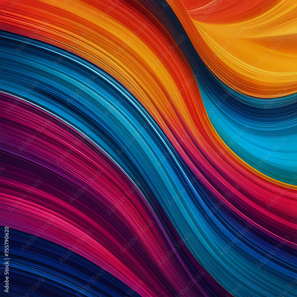 vibrant colors flow in abstract wave pattern - generated by ai