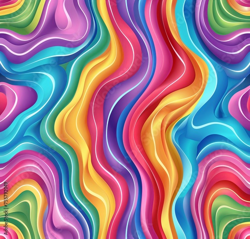 Abstract Colorful Wavy Pattern Creating a Vibrant Artistic Background Design