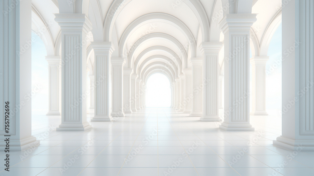 Fototapeta premium empty white interior ancient greek colony