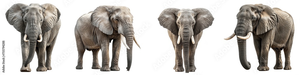 Set of elephant isolated on transparent  background