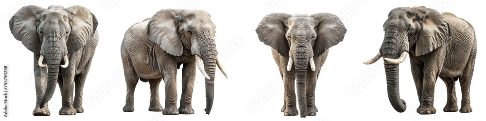 Obraz premium Set of elephant isolated on transparent background
