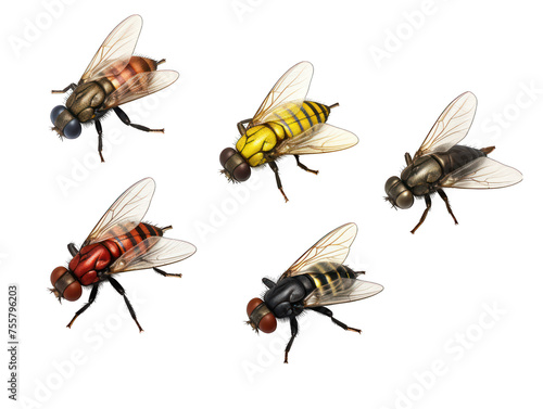 Collection set of tsetse fly isolated on transparent background, transparency image, removed background © transparentfritz