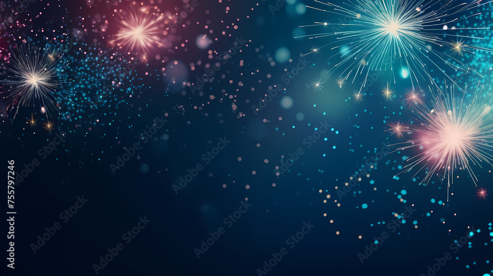 Beautiful creative holiday background with fireworks and sparkles Beautiful creative holiday background with fireworks and sparkles