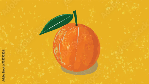 Flat Design Vector Illustration of a Orange  photo