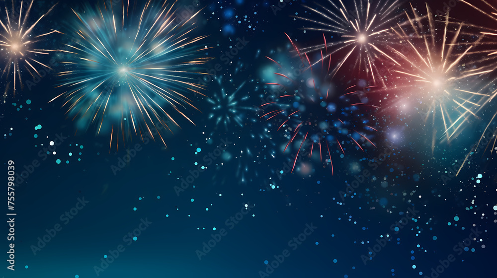 Beautiful creative holiday background with fireworks and sparkles Beautiful creative holiday background with fireworks and sparkles