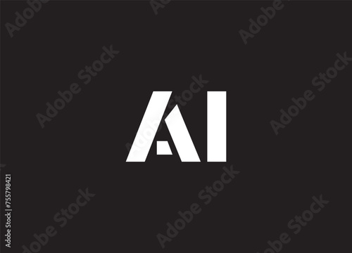 Artificial Intelligence Logo. Artificial Intelligence and Machine Learning Concept. Vector symbol AI.