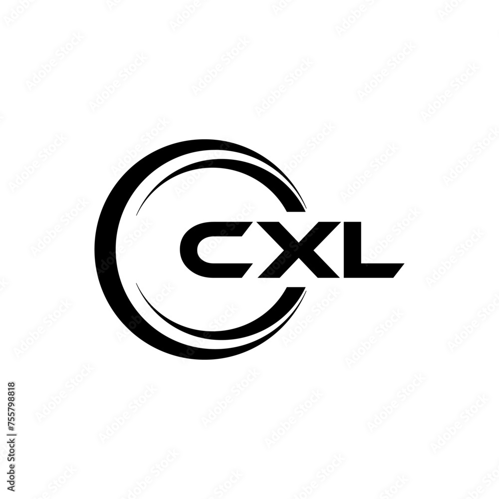 CXL letter logo design with white background in illustrator, cube logo ...