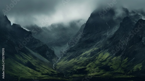 Dramatic and moody mountain scenery