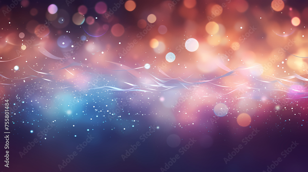 Fototapeta premium Wavy lines and bokeh lights