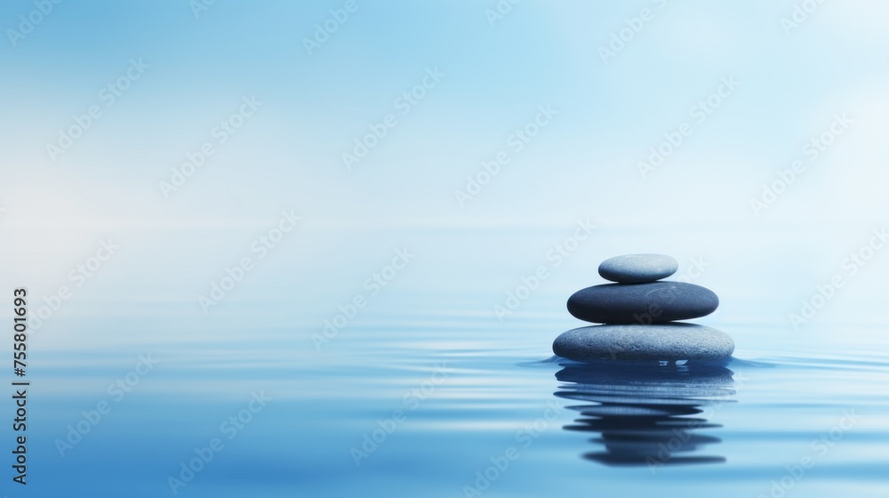 Tranquil blue background, invoking relaxation and serenity