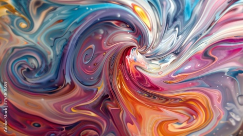 Vibrant Liquid Swirl Patterns with Luminous Colors and Abstract Design Elements
