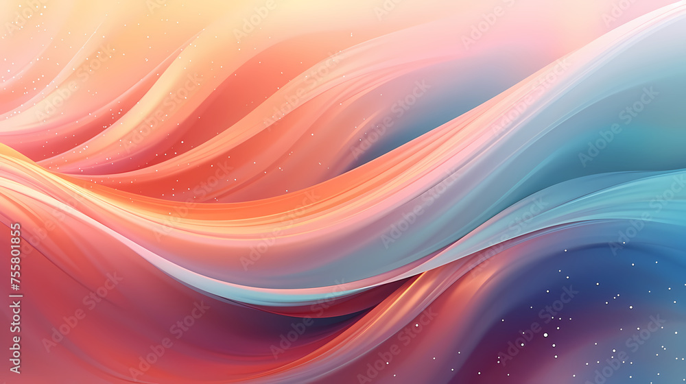 Naklejka premium Wavy lines and bokeh lights