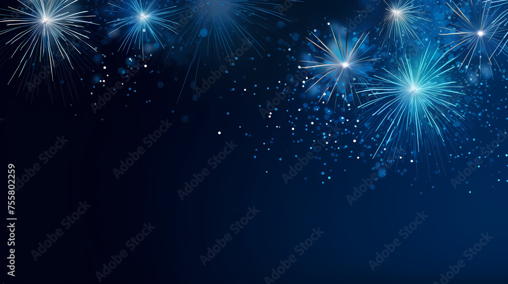 Naklejka premium Beautiful creative holiday background with fireworks and sparkles
