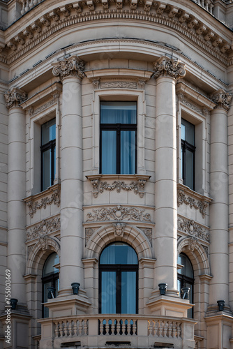 facade of European ancient building, exterior of old hotel in Lublin, Poland © goami