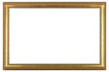 Narrow antique picture frame on a transparent background, in PNG format.