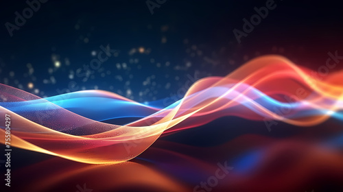 Wavy lines and bokeh lights