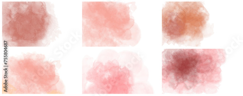 Abstract watercolor blot painted background. Vector isolated illustration.  Set red berry, jam, lipstick blush,rose