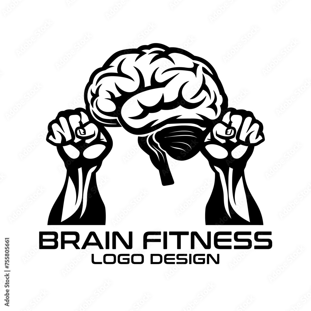Fototapeta premium Brain Fitness Vector Logo Design