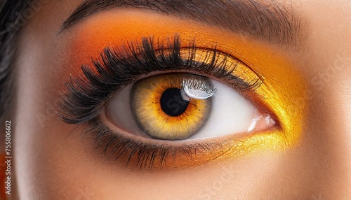 Beautiful close up photo of a beautiful girl's eye makeup photo
