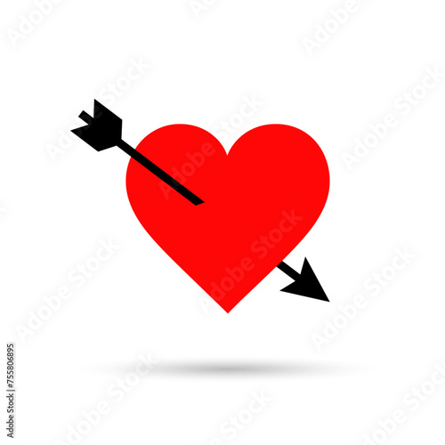 Heart with arrow logo icon. Love symbol. Heart love icon symbol