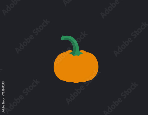 Pumpkin Flat Design Vegetable Icon
