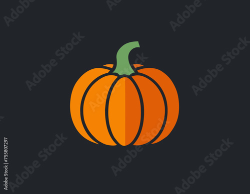 Pumpkin Flat Design Vegetable Icon
