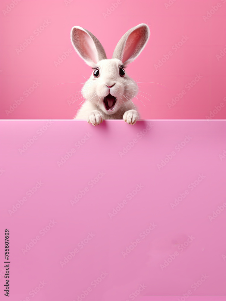 Obraz premium Cute Bunny with Space for Copy