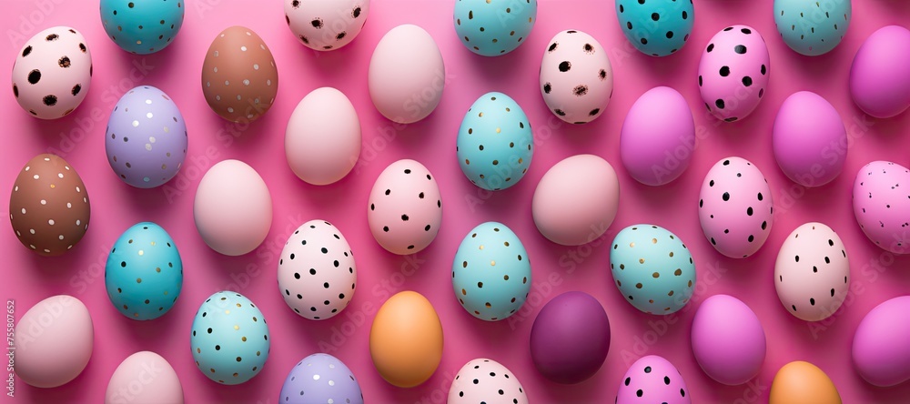 Colorful Decorated Easter Egg Background