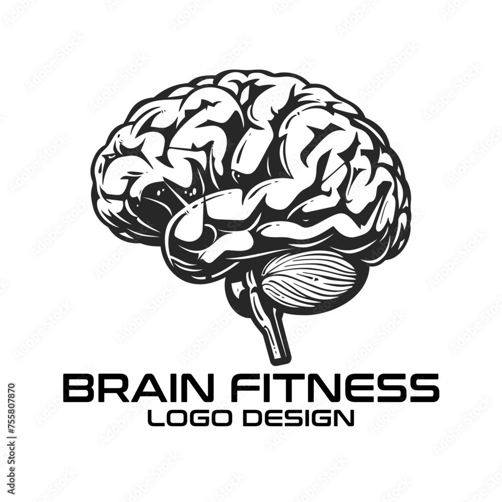 Brain Fitness Vector Logo Design Brain Fitness Vector Logo Design