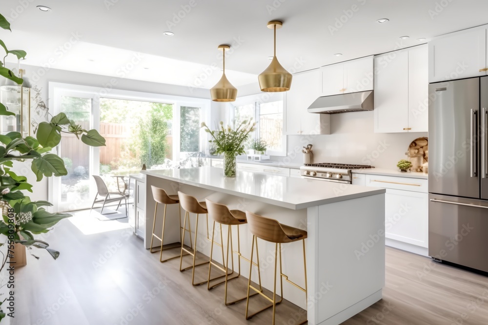 Modern kitchen interior, cozy and simple kitchen design Modern kitchen interior, cozy and simple kitchen design