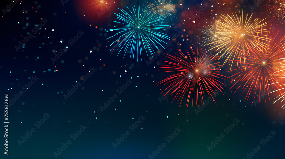 Naklejka premium Fireworks background for celebration, holiday celebration concept