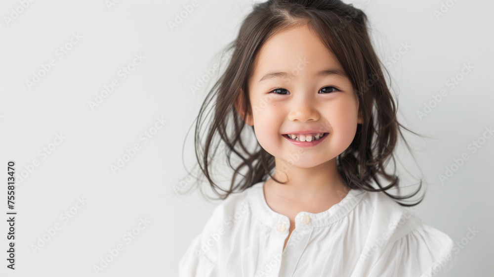 楽しそうに笑う3才の女の子 楽しそうに笑う3才の女の子