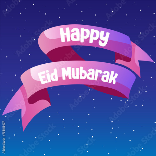 Ribbon Happy Eid al-Fitr 