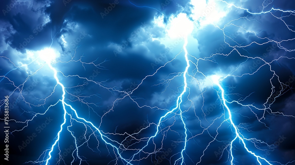 lightning on dark background, Thunderstorm lightning on dark background, Thunderstorm