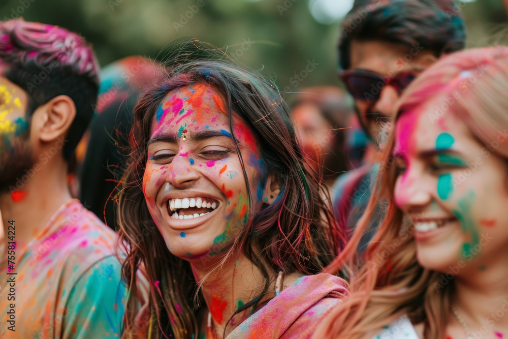 Fototapeta premium Joy of Holi in the Park