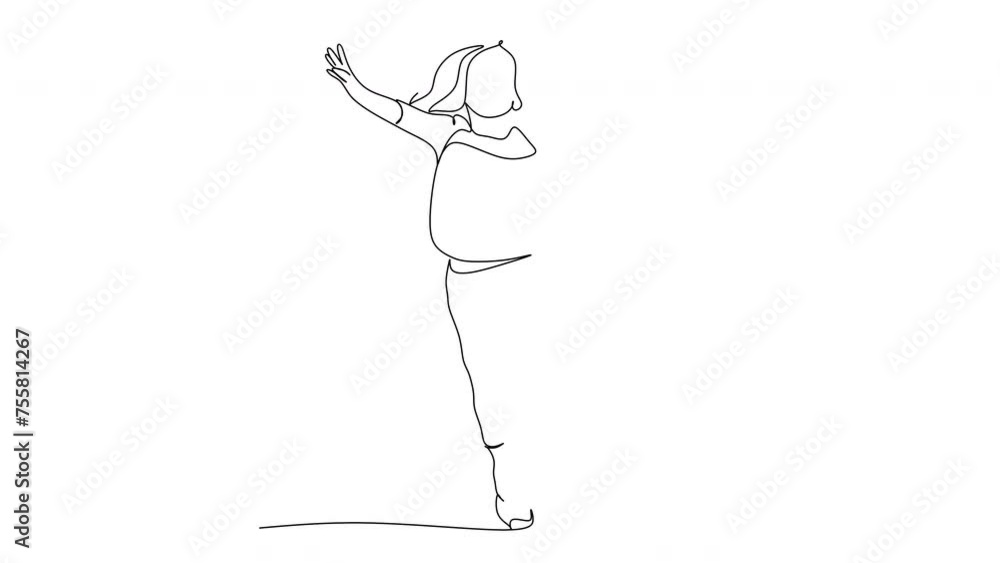 Continuous line art or One Line Drawing of a woman stretching arms is relaxing picture vector illustration Continuous line art or One Line Drawing of a woman stretching arms is relaxing picture vector illustration
