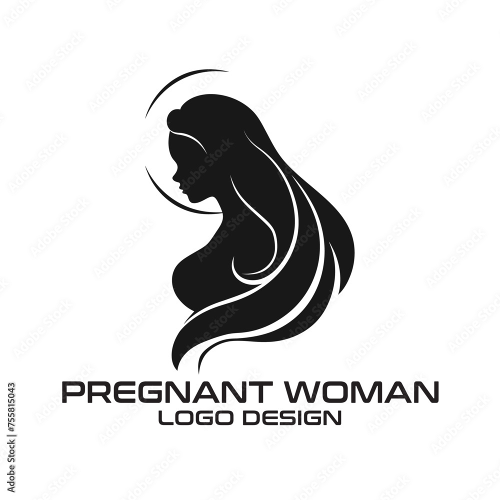 Pregnant Woman Vector Logo Design Pregnant Woman Vector Logo Design