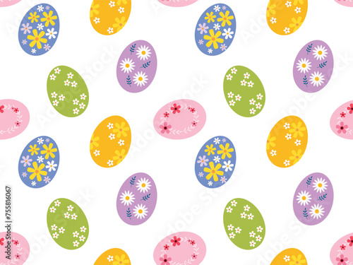 Easter colorful seamless background. Easter egg pattern. Vector illustration