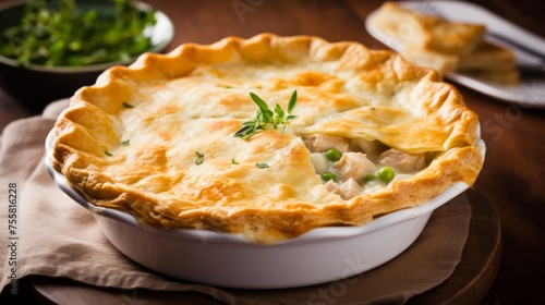 A hearty and comforting bowl of homemade chicken pot pie