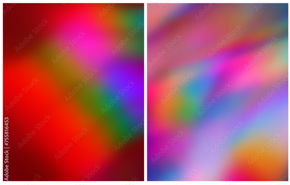 Euphoria Backgrounds with Motion Effect. Abstract Vector Background with Rainbow Colors. Mesh Effect. Psychodelic Layouts in Vibrant Colors. Blurry Irregular Multicolor Print. Iridescent Layouts. RGB.