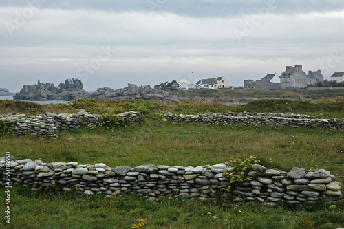 mur en pierre, ile de Sein, Parc naturel régional d'Armorique, région Bretagne, 29, Finistère, France photo