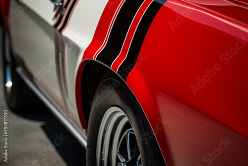 Vintage luxury sportscar muscle car detail view. Generative AI © Nomad_Soul