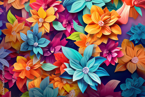 Modern abstract art, bouquet bloom, petal botanical, spring summer garden floral flower background © sirisak