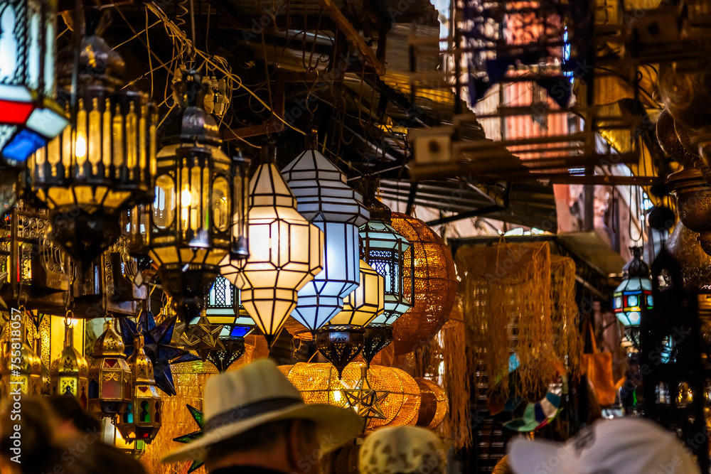 in the traditional souk in marrakech, morocco