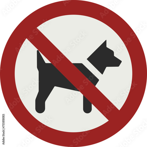 PROHIBITION SIGN PICTOGRAM, No dogs ISO 7010 – P021, SVG