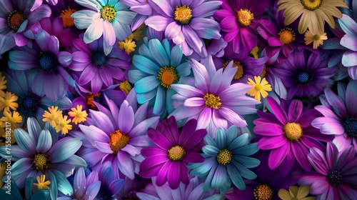 Purple and Yellow Flowers © BrandwayArt