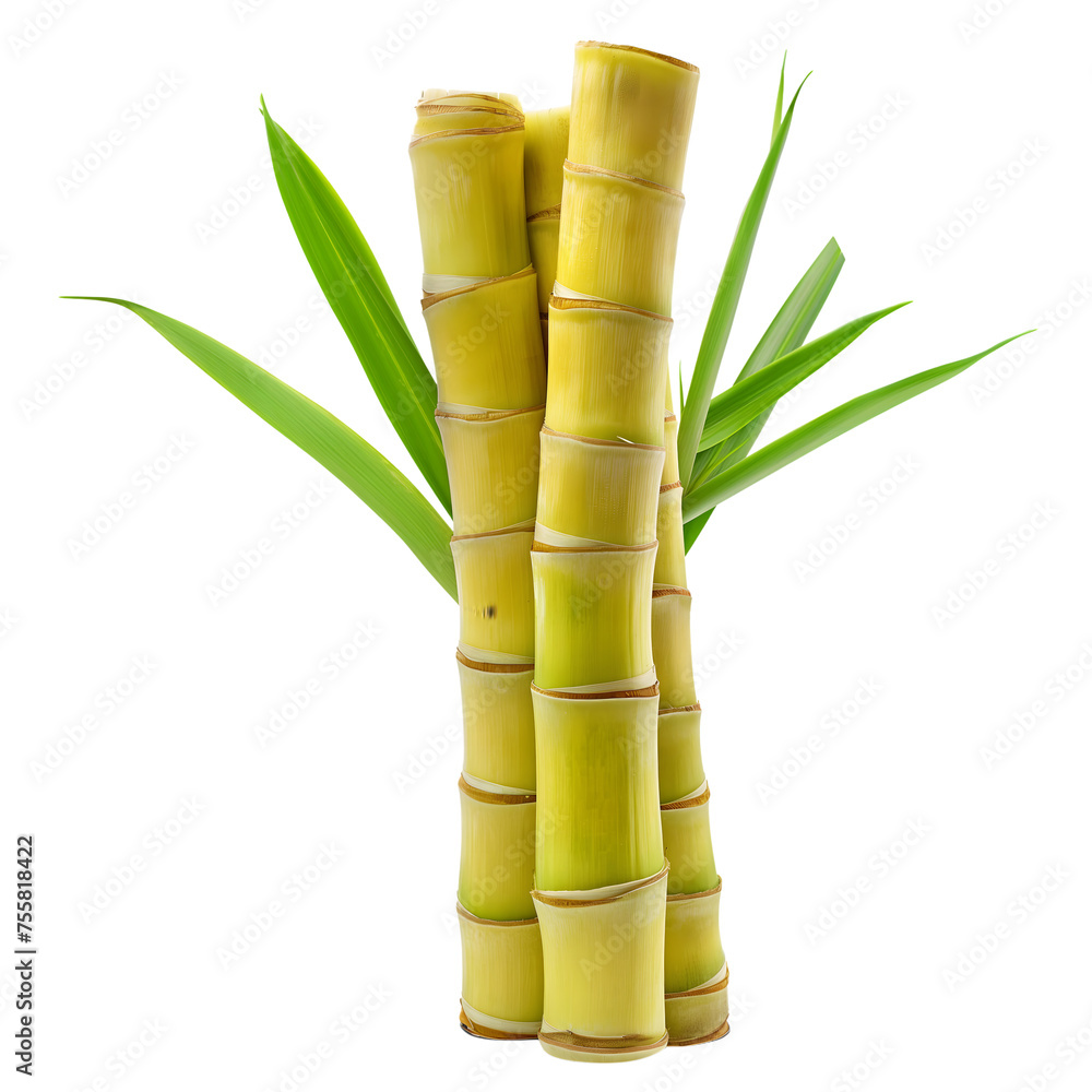 Obraz premium sugar cane isolated on transparent background Generative Ai
