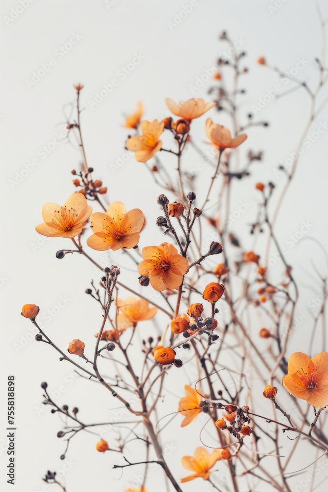 Close Up of Tree With Orange Flowers Close Up of Tree With Orange Flowers